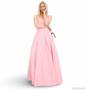Staud $695 Joy Gown Pink Square Neck Cotton US Size 6